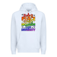 White inspirational words in rainbow colors Premium Hoodie - LillyAllenDesigns