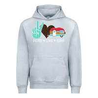 Heather Grey Peace Love Camp Urban Hoodie - Bettercallsaul