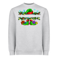 Heather Grey custom name christmas elf Heavyweight Sweatshirt - texasbilliewilder