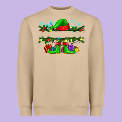 Custom Name Christmas Elf Heavyweight Sweatshirt Designed By Texasbilliewilder