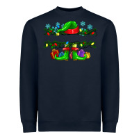 Navy custom name christmas elf Heavyweight Sweatshirt - texasbilliewilder