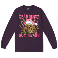 Plum dead inside but merry  pink christmas skeleton Long Sleeve Tee - AdoDesignShop