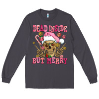 Smoke dead inside but merry  pink christmas skeleton Long Sleeve Tee - AdoDesignShop