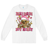 White dead inside but merry  pink christmas skeleton Long Sleeve Tee - AdoDesignShop