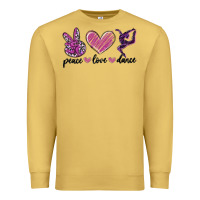 Antique Gold peace love dance Premium Sweatshirt - MaliasSmallBusiness