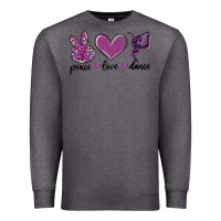 Charcoal Heather peace love dance Premium Sweatshirt - MaliasSmallBusiness