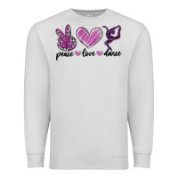 Dove Grey peace love dance Premium Sweatshirt - MaliasSmallBusiness