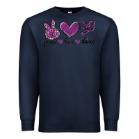 Navy peace love dance Premium Sweatshirt - MaliasSmallBusiness