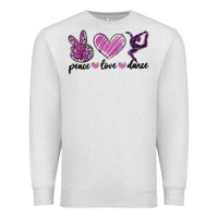 Oatmeal Heather peace love dance Premium Sweatshirt - MaliasSmallBusiness