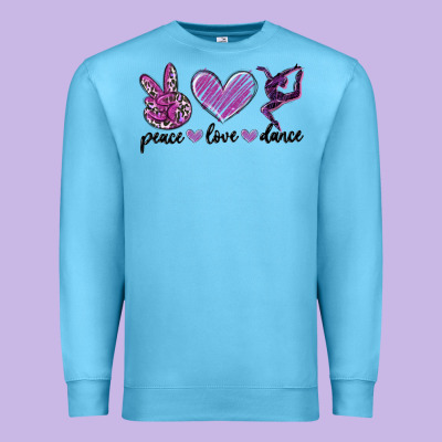 Peace Love Dance Premium Sweatshirt Designed By Maliassmallbusiness