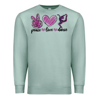 Seafoam peace love dance Premium Sweatshirt - MaliasSmallBusiness