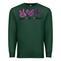 Sports Green peace love dance Premium Sweatshirt - MaliasSmallBusiness