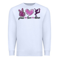 White peace love dance Premium Sweatshirt - MaliasSmallBusiness