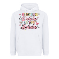 White staying delulu is the solulu Heavyweight Hoodie - MaliasSmallBusiness