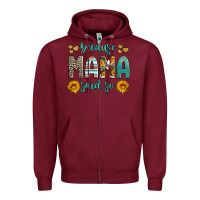 Burgundy because mama said so western sunflowers Zipper Hoodie - Artiststas