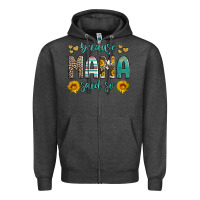Charcoal Heather because mama said so western sunflowers Zipper Hoodie - Artiststas