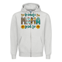 Dove Grey because mama said so western sunflowers Zipper Hoodie - Artiststas