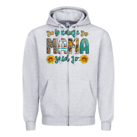Heather Grey because mama said so western sunflowers Zipper Hoodie - Artiststas