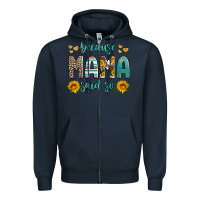 Navy because mama said so western sunflowers Zipper Hoodie - Artiststas