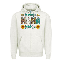 Oatmeal Heather because mama said so western sunflowers Zipper Hoodie - Artiststas