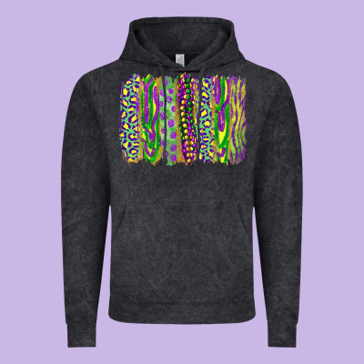 Mardi Gras Brush Stroke Vintage Hoodie Designed By Ranaportraitstore