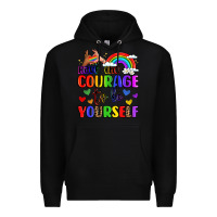 Black courage to be yourself rainbow message Premium Hoodie - LillyAllenDesigns