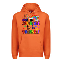 Carrot courage to be yourself rainbow message Premium Hoodie - LillyAllenDesigns