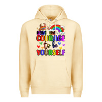 Pina Colada courage to be yourself rainbow message Premium Hoodie - LillyAllenDesigns