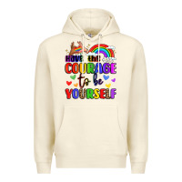 Sandshell courage to be yourself rainbow message Premium Hoodie - LillyAllenDesigns