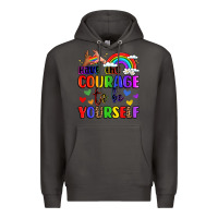 Smoke courage to be yourself rainbow message Premium Hoodie - LillyAllenDesigns