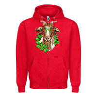 Red st patricks goat with glasses Zipper Hoodie - Artiststas