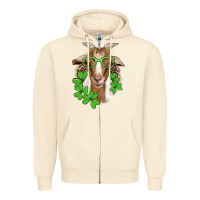 Sandshell st patricks goat with glasses Zipper Hoodie - Artiststas