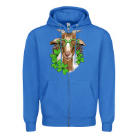 True Royal st patricks goat with glasses Zipper Hoodie - Artiststas