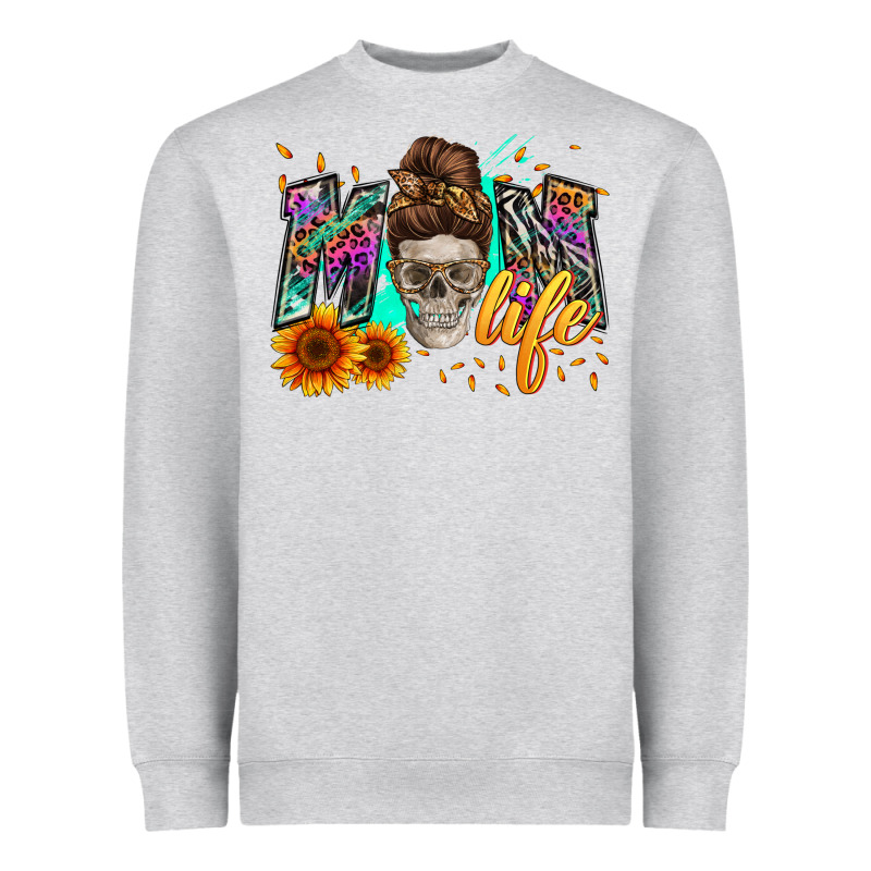 Mom Life With Skull Heavyweight Sweatshirt by Zillion Design Studio | Teevron