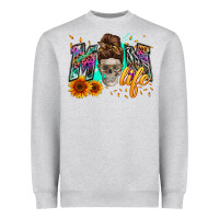 Heather Grey mom life with skull Heavyweight Sweatshirt - Zillion Design Studio