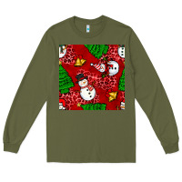 Army Green christmas snowman and trees seamless pattern Long Sleeve Tee - BundleAndBundleShop
