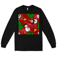 Black christmas snowman and trees seamless pattern Long Sleeve Tee - BundleAndBundleShop
