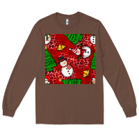 Chestnut christmas snowman and trees seamless pattern Long Sleeve Tee - BundleAndBundleShop
