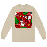 Mushroom christmas snowman and trees seamless pattern Long Sleeve Tee - BundleAndBundleShop