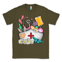 Army Green nurse  easter Classic Tee - AdoDesignShop