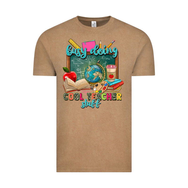 Busy Doing Cool Teacher Stuff Vintage Tee by Zillion Design Studio | Teevron