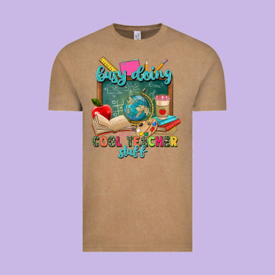 Busy Doing Cool Teacher Stuff Vintage Tee Designed By Zillion Design Studio