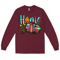 Burgundy home camp Long Sleeve Tee - JahusDesignShop