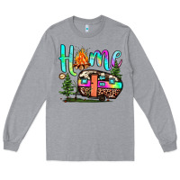 Heather Grey home camp Long Sleeve Tee - JahusDesignShop