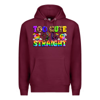 Burgundy cute and colorful pride message Premium Hoodie - LillyAllenDesigns