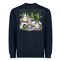 Navy merry christmas gnomies Heavyweight Sweatshirt - texasbilliewilder