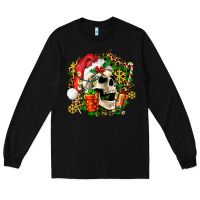 Black christmas skull and gift Long Sleeve Tee - AdoDesignShop