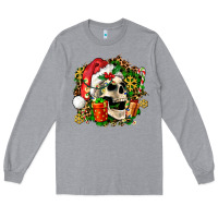 Heather Grey christmas skull and gift Long Sleeve Tee - AdoDesignShop