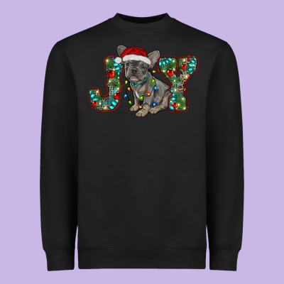 French Bulldog Christmas Joy Heavyweight Sweatshirt Designed By Ranaportraitstore