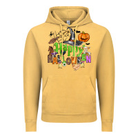 Vintage Mustard happy halloween farm animals Vintage Hoodie - Zillion Design Studio
